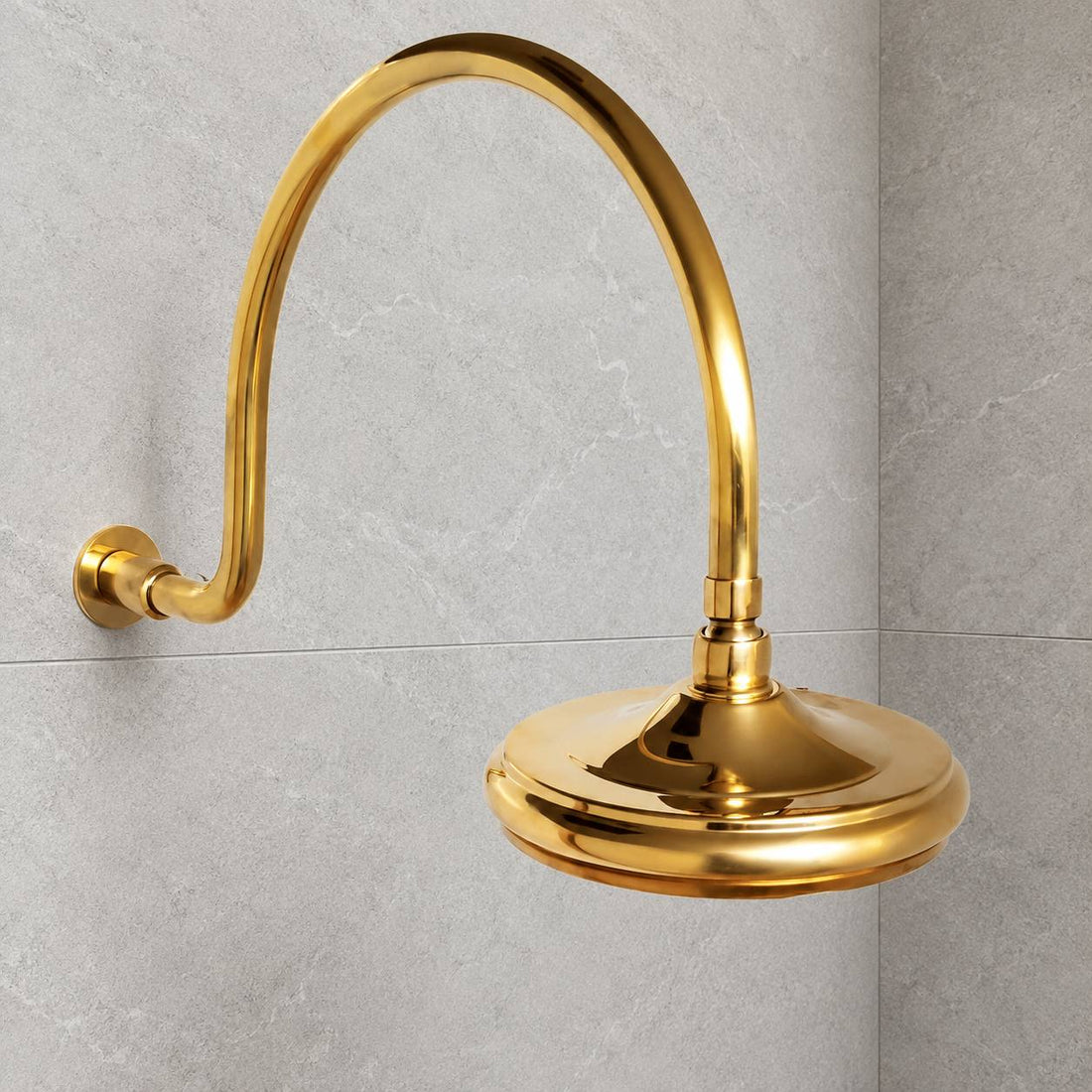 Unlacquered Brass Domed Rain Shower Head