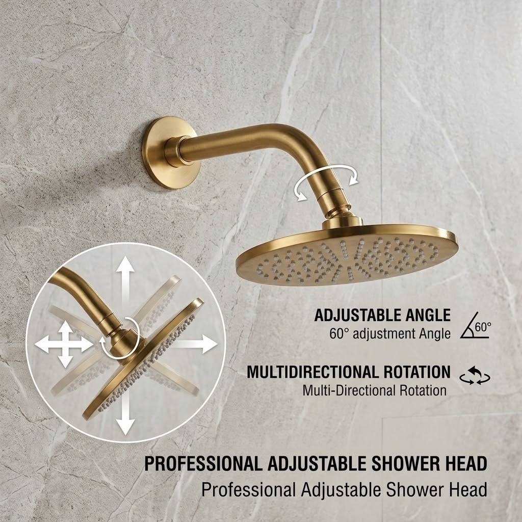 Unlacquered Brass Rainfall Shower Head