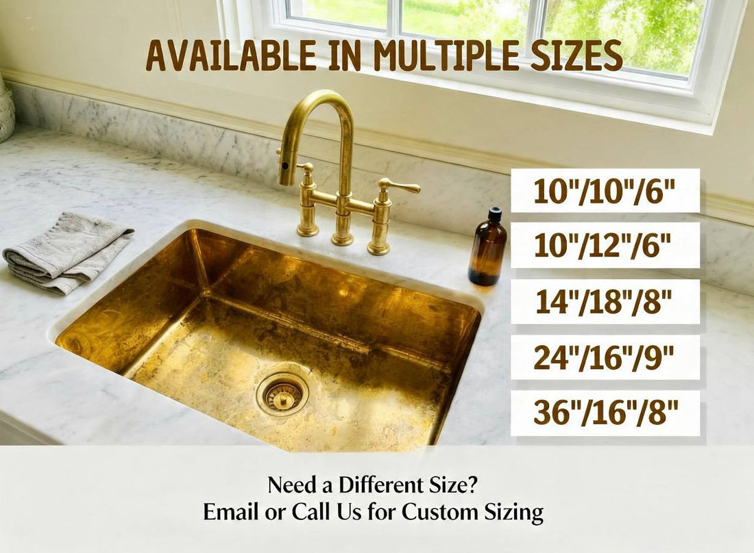 Solid Unlacquered Brass Farmhouse Kitchen Sink
