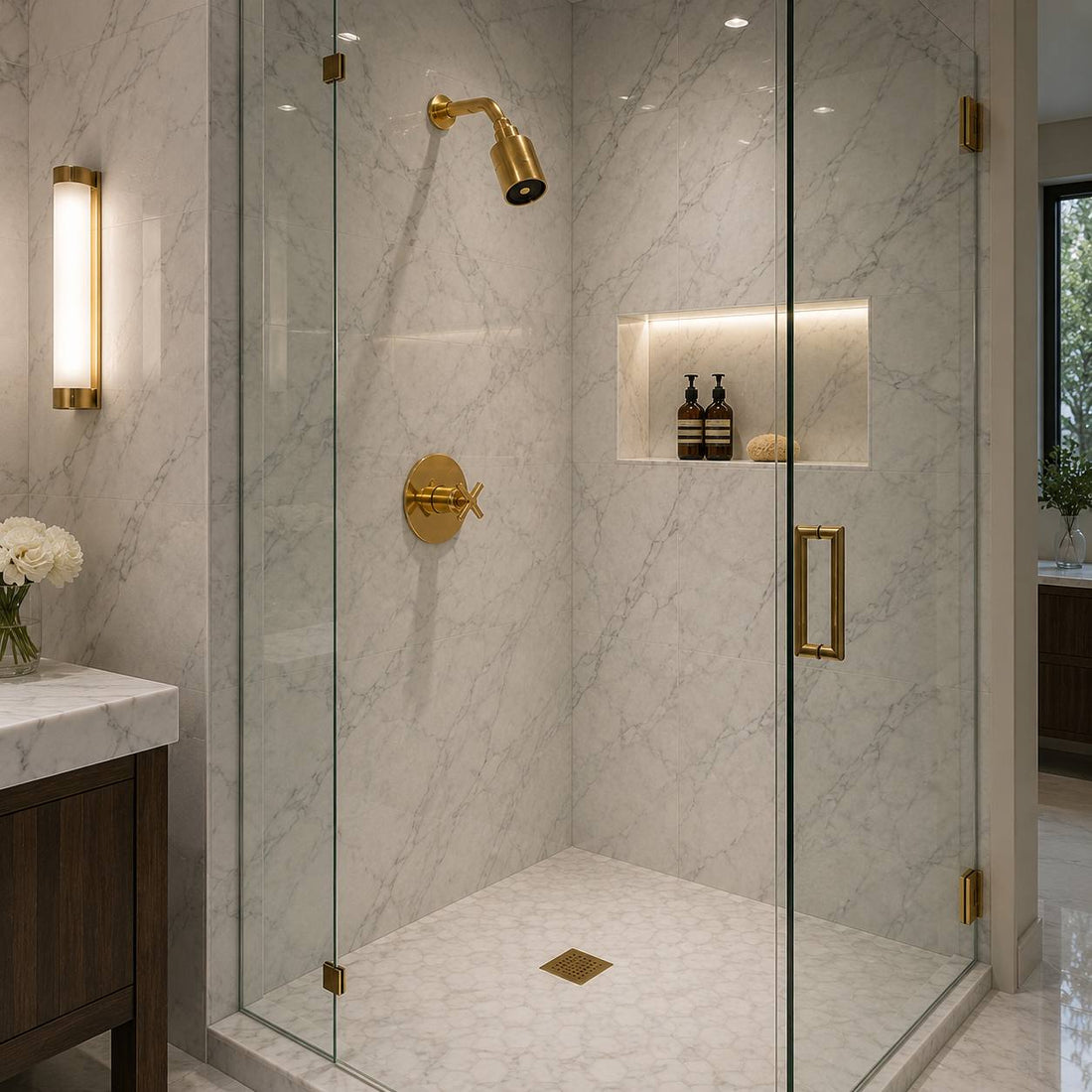 Monterey Unlacquered Brass Pressure Balance Shower