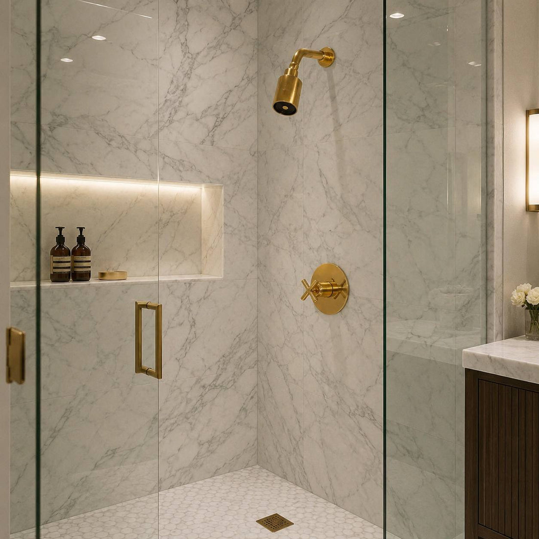 Monterey Unlacquered Brass Pressure Balance Shower