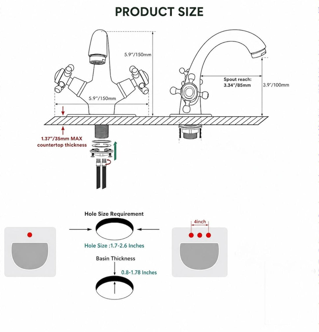 Arena Unlacquered Brass Bathroom Faucet