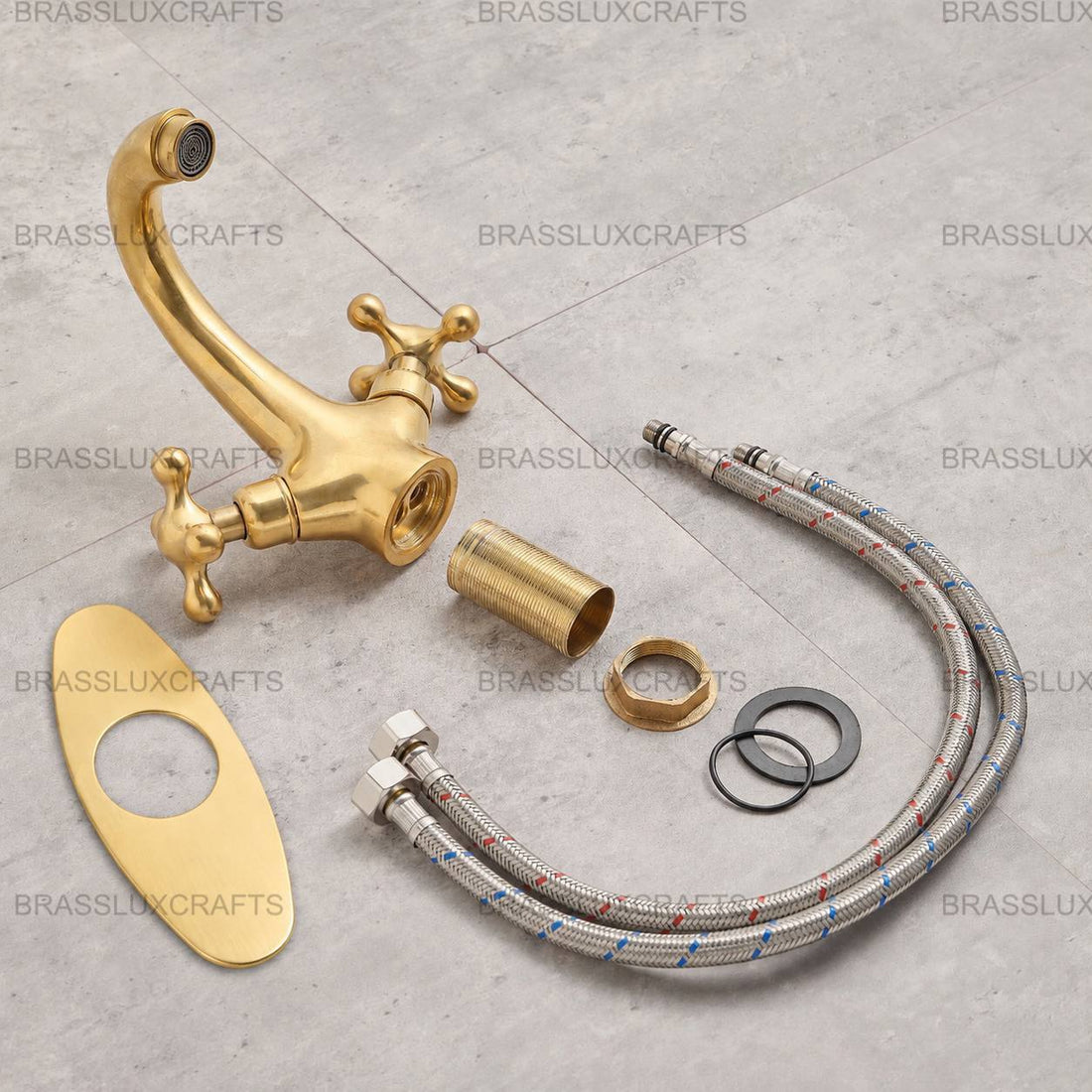 Arena Unlacquered Brass Bathroom Faucet