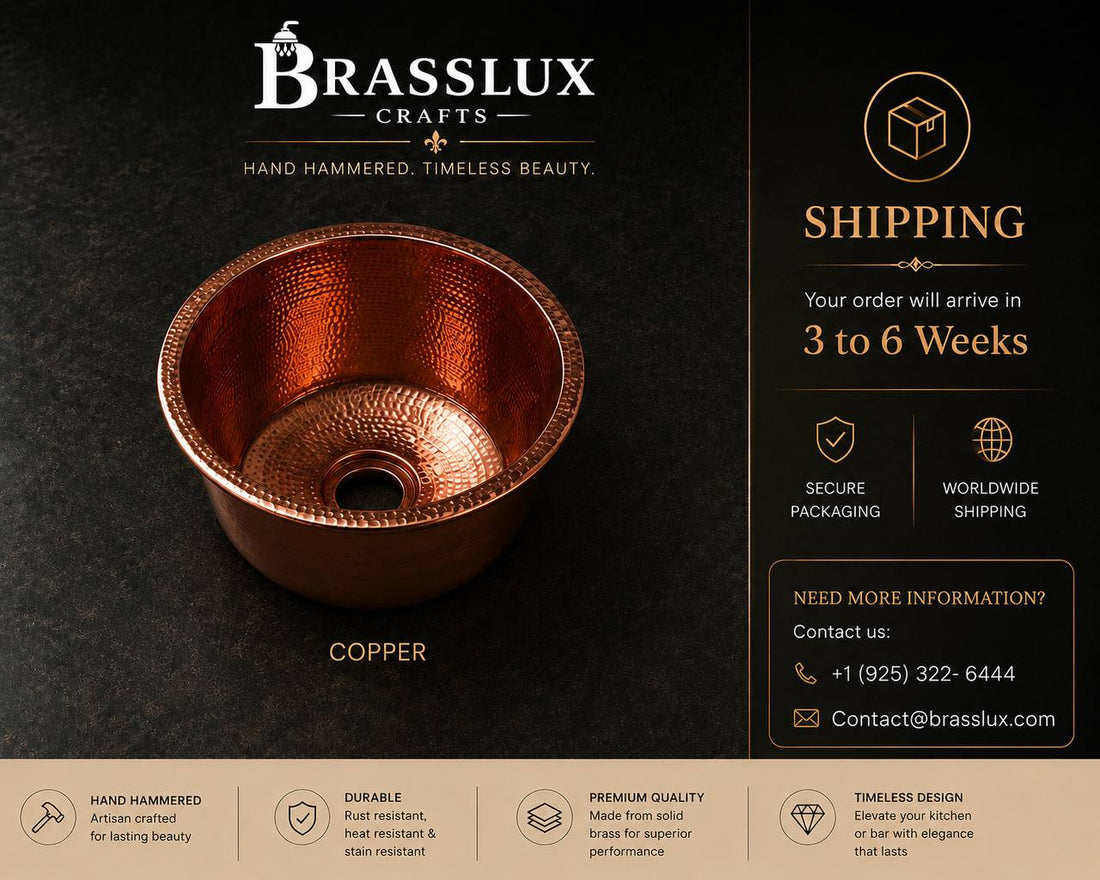 Round Copper Bar Kitchen Sink