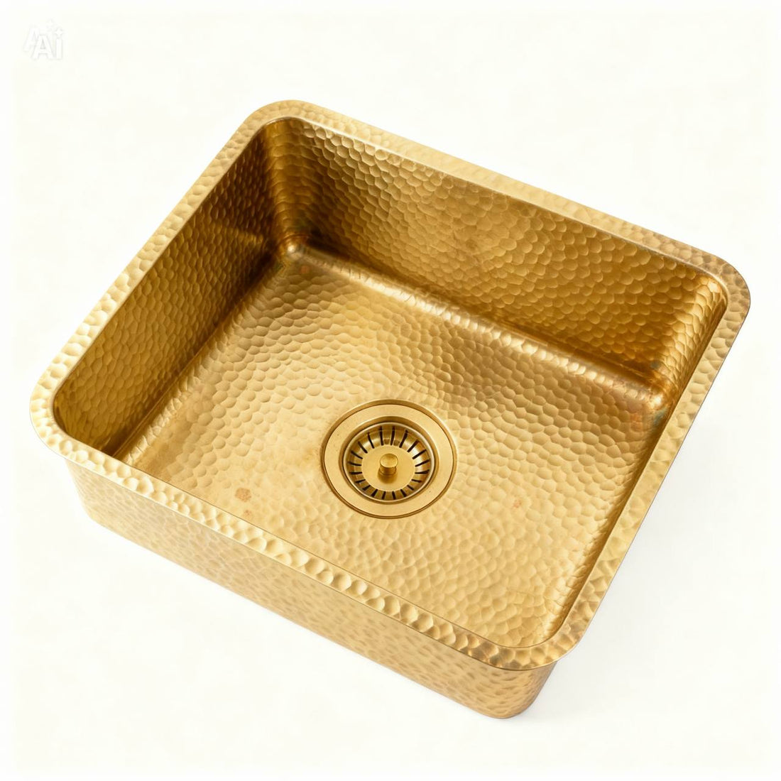 Hammered Polished Brass Bar Sink