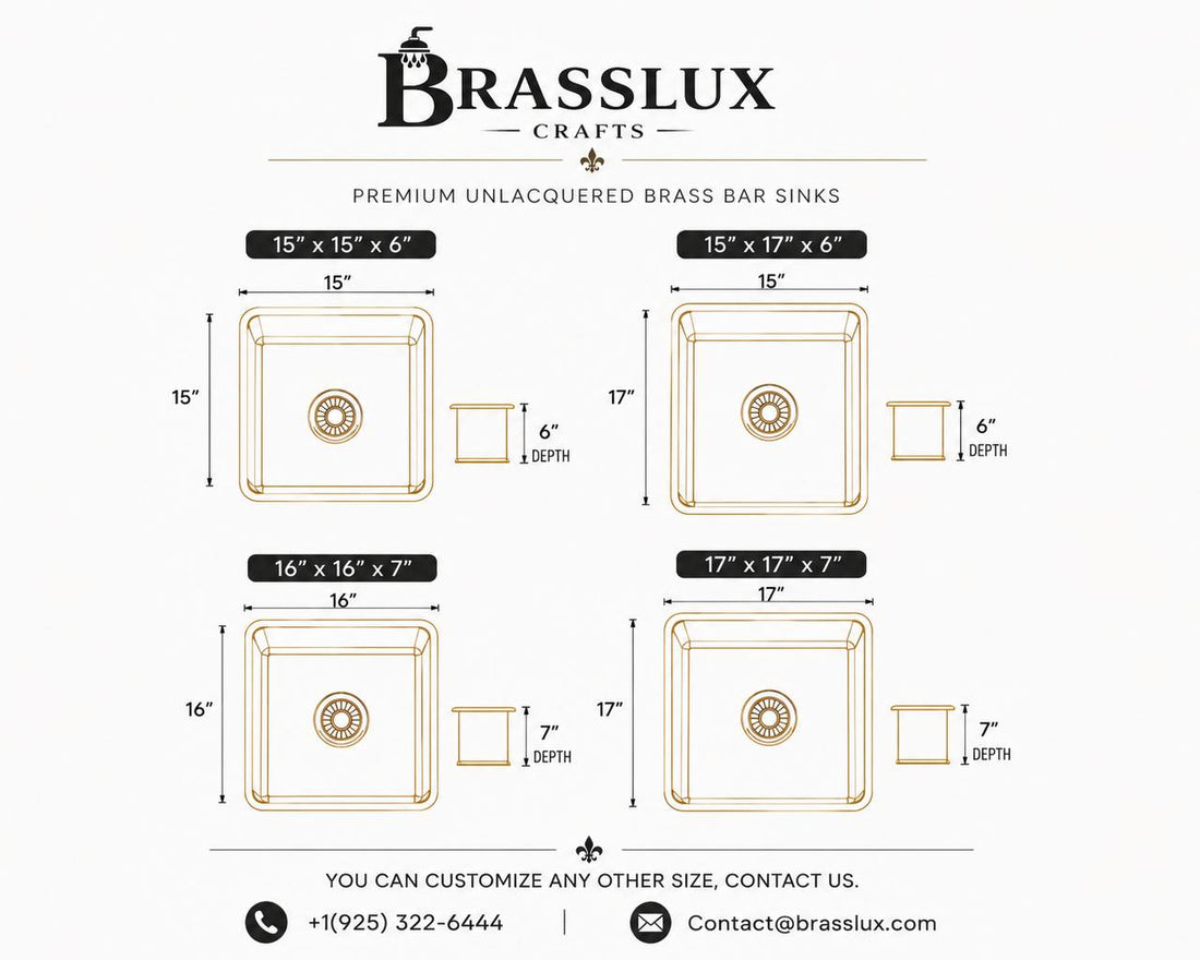 Unlacquered Brass Bar Sink