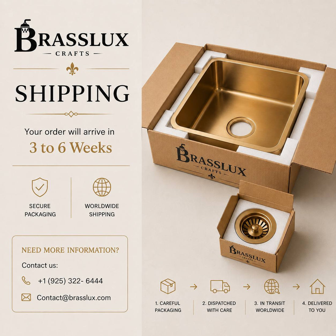 Unlacquered Brass Bar Sink