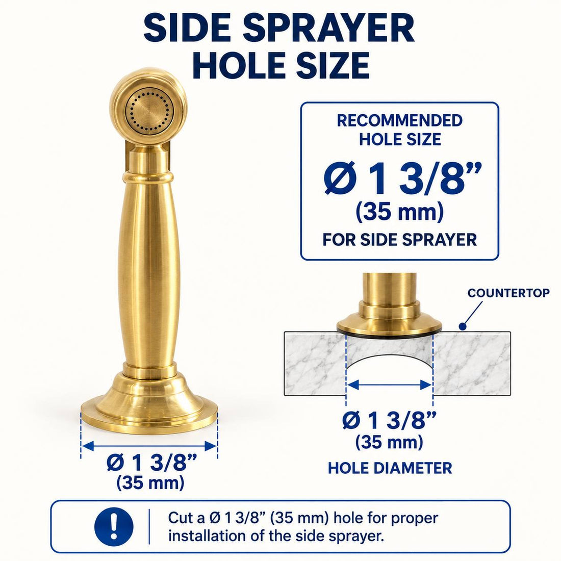 Majestic Kitchen Side Sprayer – Unlacquered Brass