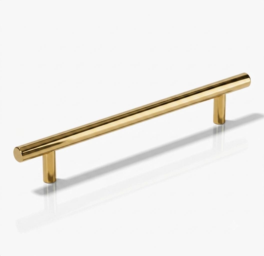 Unlacquered Brass T-Bar Cabinet Pulls